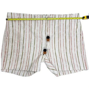 Johnny Was Lola Olive Green/Pink Stripped Bohemian Short Tassel Sz. XL